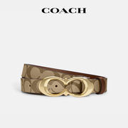 授权COACH/蔻驰女士腰带经典双C扣时尚卡其百搭板扣皮带