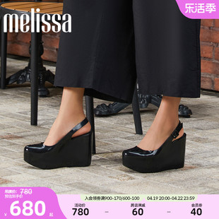 Melissa梅丽莎春季女士经典鱼嘴坡跟鞋时尚休闲厚底鞋33925