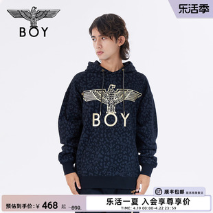 豹影迷踪BOYLONDON秋冬男女同款长袖豹纹满印连帽卫衣N04014