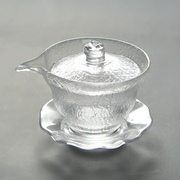 玻璃盖碗茶杯功夫茶具，套装加厚透明泡茶壶，手工大号日式高硼硅家用