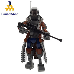 BuildMOC拼装积木玩具游戏辐射荒地游侠狙击手机甲机器人组装模型