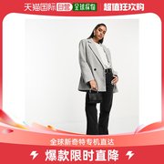香港直邮潮奢 ASOS 女士设计双排扣西装大衣(灰色)