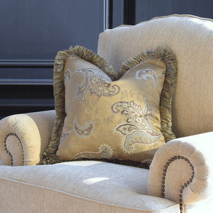 大码沙发抱枕套美式靠垫豪华客厅床头欧式皮沙发进口靠枕，靠包定制(包定制)