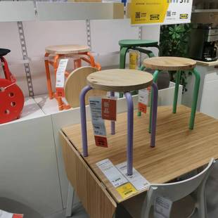 国内宜家多姆斯坦凳子用餐凳实木坐凳餐椅化妆凳圆凳IKEA家具