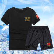 夏季军迷短袖T恤男士中国特种兵战术黑色作训套装纯棉户外t恤