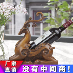 创意欧式红酒架摆件 树脂工艺品鹿头红酒架B款装饰工艺品摆件
