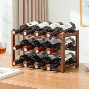 木制酒架创意红摆件桌面，多层红酒展示架，客厅家用葡萄酒格架放酒瓶