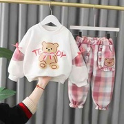 韩范女宝宝春秋卫衣洋气套装春季婴儿两件套早春儿童衣服一岁女童