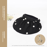 韩国优雅小花朵贝壳空顶帽时尚遮阳帽发箍帽子女夏季出游防紫外线