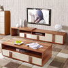 简约现代电视柜茶几组合客厅，套装橡木可伸缩小户型方形北欧风格