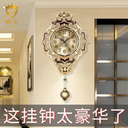 樽室钟表挂钟客厅纯铜静音欧式复古奢华挂表皇家，别墅大号品牌时钟