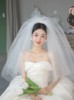 2023头纱新娘主婚纱高级感蓬蓬头纱多层硬纱蓬松结婚婚礼头饰