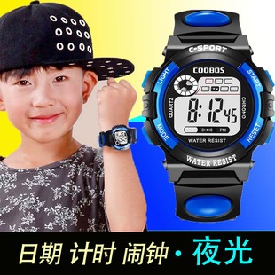 儿童手表男孩女孩防水夜光计时运动男童男生小学生手表考试电子表