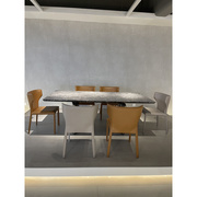 高档大理石餐桌长餐桌小户型别墅大平层贴纸不锈钢意式极简高级