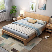 德而慧现代简约实木床1.8米实木床架卧室双人床1.5酒店1.2单人