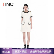 YAOZONKU设计师品牌IINC 23SS贴袋长款短袖拼色连衣裙女