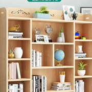 全实木书柜环保儿童，储物柜简易置物书架，落地自由组合松木带门书橱