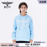 boylondon秋冬情侣款长袖，logo满印烫钻刺绣，纹理感套头卫衣n04025