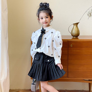 2022秋季新款童装儿童衬衫女童衬衣韩版衣服白色洋气上衣秋装百搭