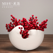 欧式现代仿真红果蛋壳，陶瓷花瓶客厅桌面，摆件工艺品摆设创意装饰品