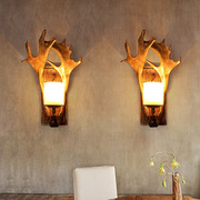 美式乡村鹿角壁灯创意个性客厅，墙壁造型灯工业风，复古怀旧酒吧灯具