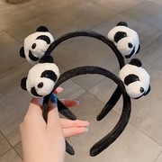 熊猫发箍成都基地发箍儿童成人可爱发卡ins熊猫胸针趴趴熊猫发饰