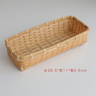 手艺人手作竹制品竹编器皿长形收纳筐，餐具筷子茶叶，包小物(包小物)收纳盒
