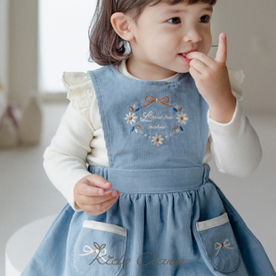 KIDSCLARA韩国女童打底衫冬款薄绒女宝宝公主可爱长袖T恤婴儿衣服