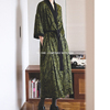 与她原创小众设计新中式国风，慵懒缎面中性，中长款睡袍式风衣外套裙