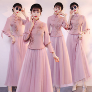 婚礼服装女中式伴娘服2023中国风，婚礼新娘伴娘团姐妹裙气质显