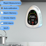 五合一二氧化碳监测器烟雾报器气体检测仪 温湿度计 智能家居