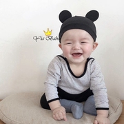 韩国可爱超萌春秋婴儿，男宝宝帽子儿童纯棉套，头帽米老鼠护耳帽新生