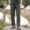 jeep吉普夏季军(夏季军)绿色，美式工装长裤男士潮牌宽松大码户外休闲裤子