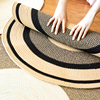 JK慕空间 圆形纯棉手工编织地毯现代简约客厅民宿茶几日式ins地垫