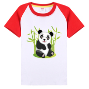 2018儿童夏童装四川成都 看熊猫短袖T恤男女童半袖衫纯棉大中小童