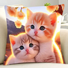 两只猫咪可爱萌宠抱枕十字绣手工全绣动物图案线绣车用靠枕套