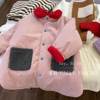 韩系童装女童冬装洋气粉色中长款棉服儿童加绒外套女宝宝保暖大衣