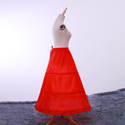 裙撑红色三钢圈婚纱礼服蓬蓬裙松紧带系带可调节衬裙小A裙鱼骨撑