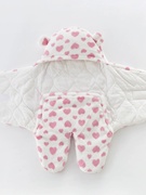 新生婴儿抱被冬款加厚0-3个月婴儿用品秋冬睡袋包被两用包裹外出6