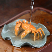 紫砂茶宠变色小螃蟹摆件，创意手工茶玩可养茶具茶盘装饰大闸蟹