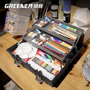 绿林美术工具箱画画美甲师专用多功能画箱文具，小学生收纳工具箱子