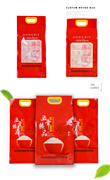 大米塑料包装袋2.510斤kg五常臻品稻花香米，四边封大米真空包装袋