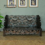 东南亚风格泰式会所酒店家具雕花沙发CH269-8中式三人实木沙发