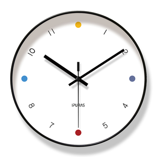 易普拉(易普拉)6534挂钟，客厅钟表简约北欧家用时钟挂表现代创意个性石英钟