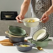 日式双耳烤碗家用大号汤碗泡面，碗北欧风餐具，陶瓷汤盆螺蛳粉专用碗