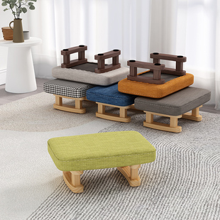 矮凳家用创意小凳子实木布艺凳，客厅简约沙发搭脚凳成人板凳换鞋凳