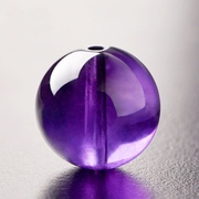 diy水晶配件 5A级乌拉圭天然深紫水晶散珠子 紫晶散珠圆珠半成品