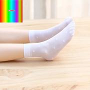 夏季纯白色短丝袜女超薄款天鹅绒短袜子学生可爱日系少女，白丝袜(白丝袜)短