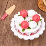 北欧风仿真木制过家家草莓奶油蛋糕切切乐套装女宝宝礼物厨房玩具