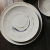大理石纹餐具碗碟套装家用高端新骨瓷家用西餐牛排陶瓷菜盘子